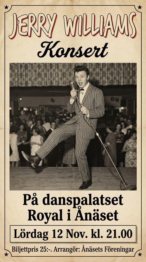 Hyllningsaffisch: Jerry Williams på Royal